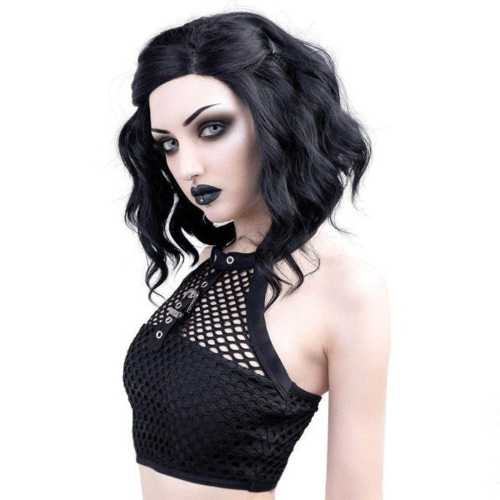 Mesh Midriff Buckle Top